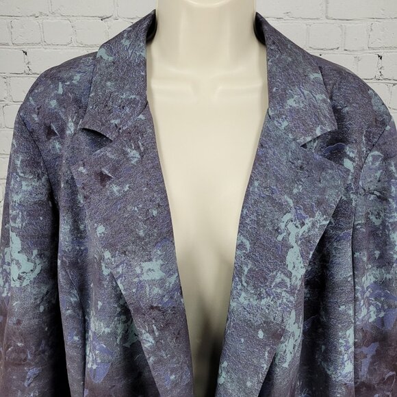 Coldwater Creek Blue & Purple Lightweight Open Notch Blazer Jacket Size 20 - Picture 7 of 13
